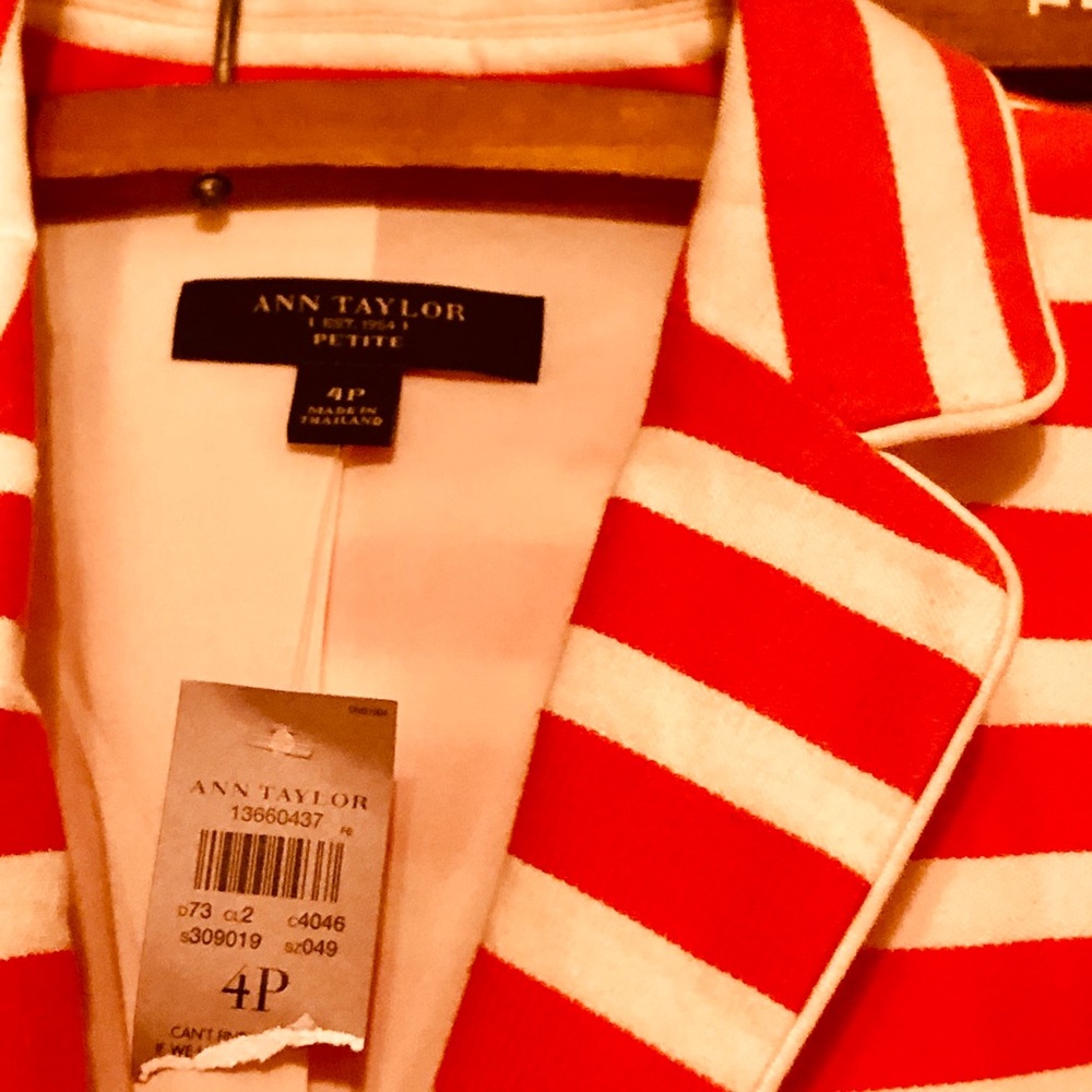 NWT ANN TAYLOR stripe jacket
